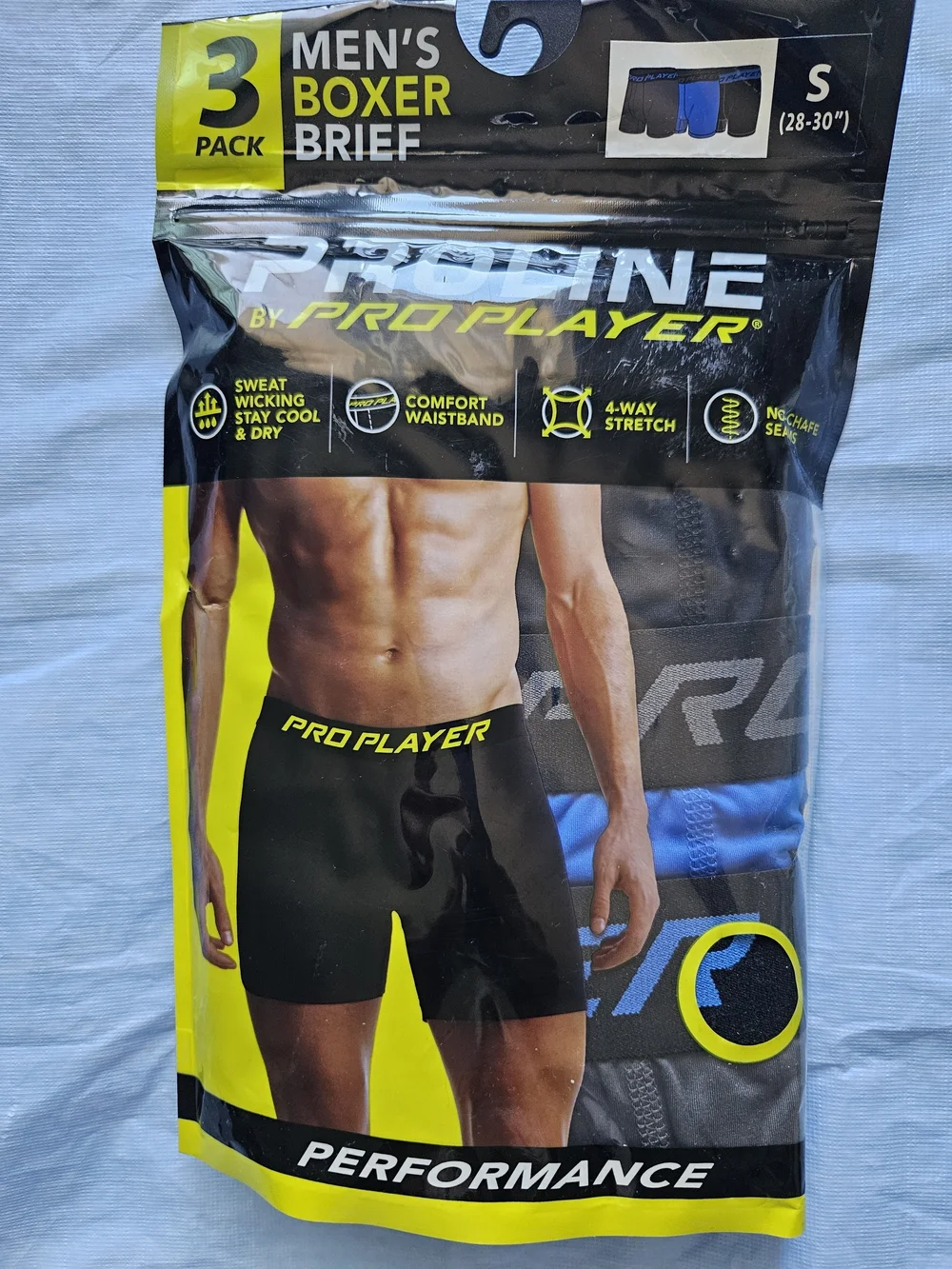 Pro Player Men's Performance Boxer Briefs - Black & Blue (3-Pack)